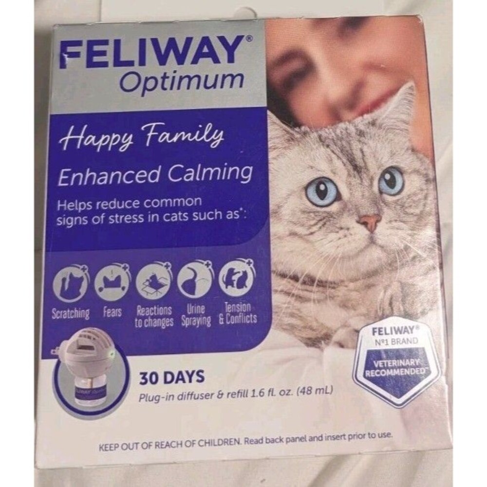 NEW Feliway Optimum Cat Calming Pheromone Diffuser 30 Day Kit  EXP 3/2027